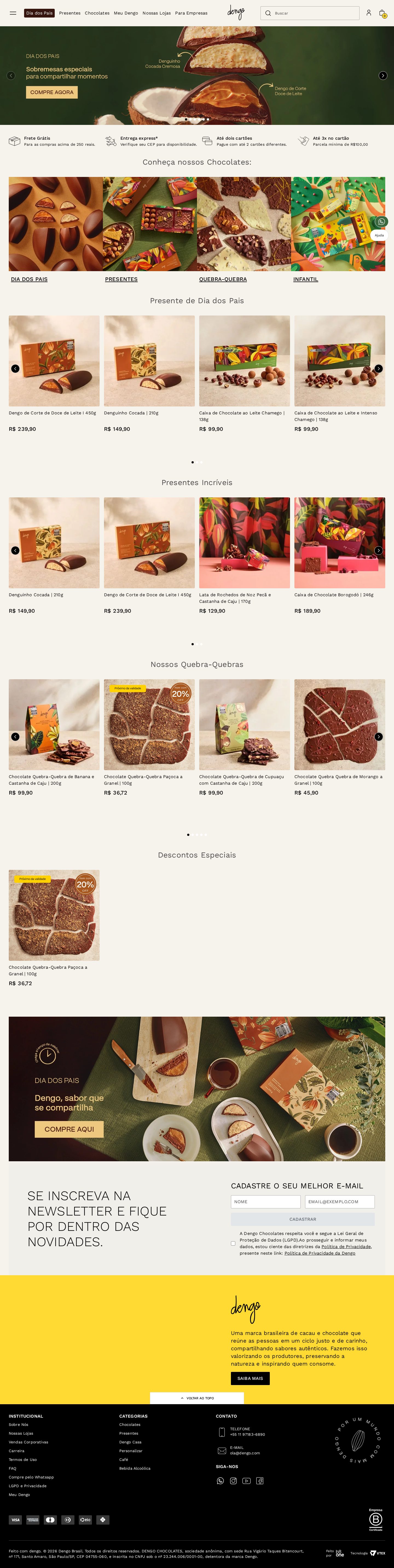 Dengo Chocolates — captura de tela